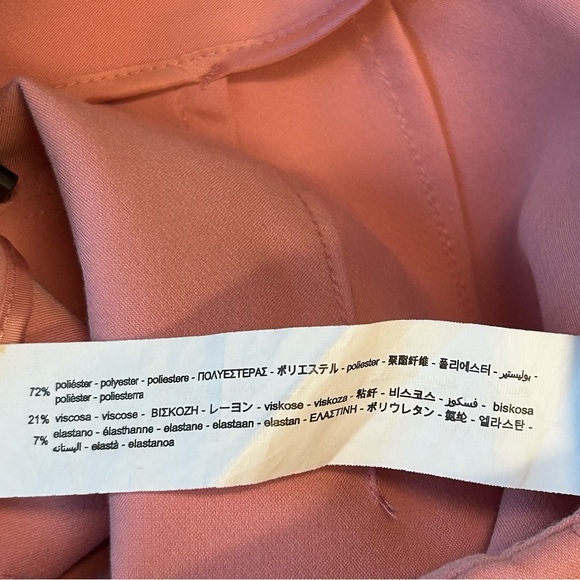 Zara pink high waisted pronounced seam dress pants ankle length Sz M NWOT classy - Picture 12 of 13